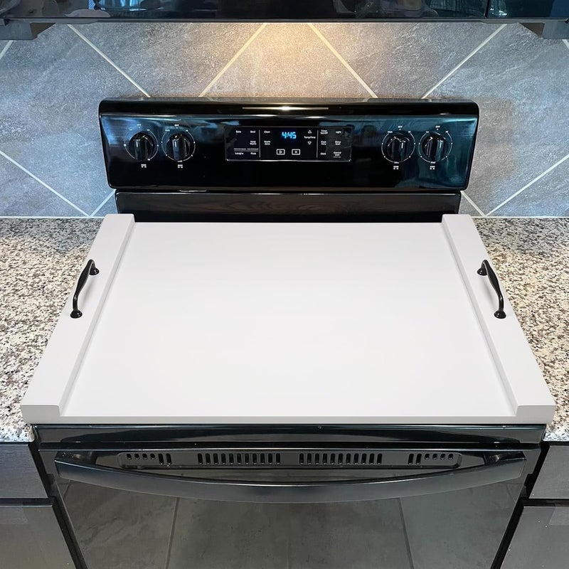 Gashell Noodle Board Stove Cover with Handles, Multiple Stove Top Cover Board for Electric/Gas Stove Top(White) - Image 3